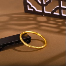 999.9足金古法典雅祥瑞花卉固口手鐲